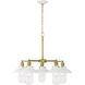 Downtown Edison 5 Light 23 inch White/Soft Brass Chandelier Ceiling Light