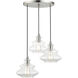 Everett 3 Light 20 inch Brushed Nickel with Chrome Finish Accents Pendant Chandelier Ceiling Light