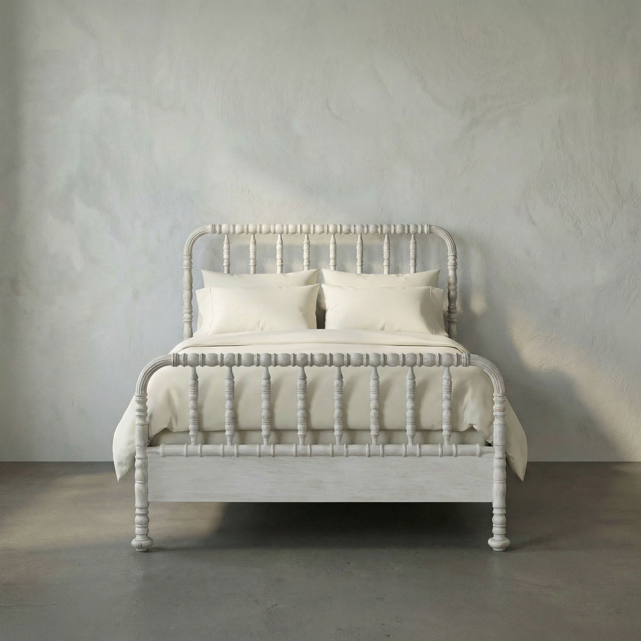 Bachelor White Wash Bed, Queen