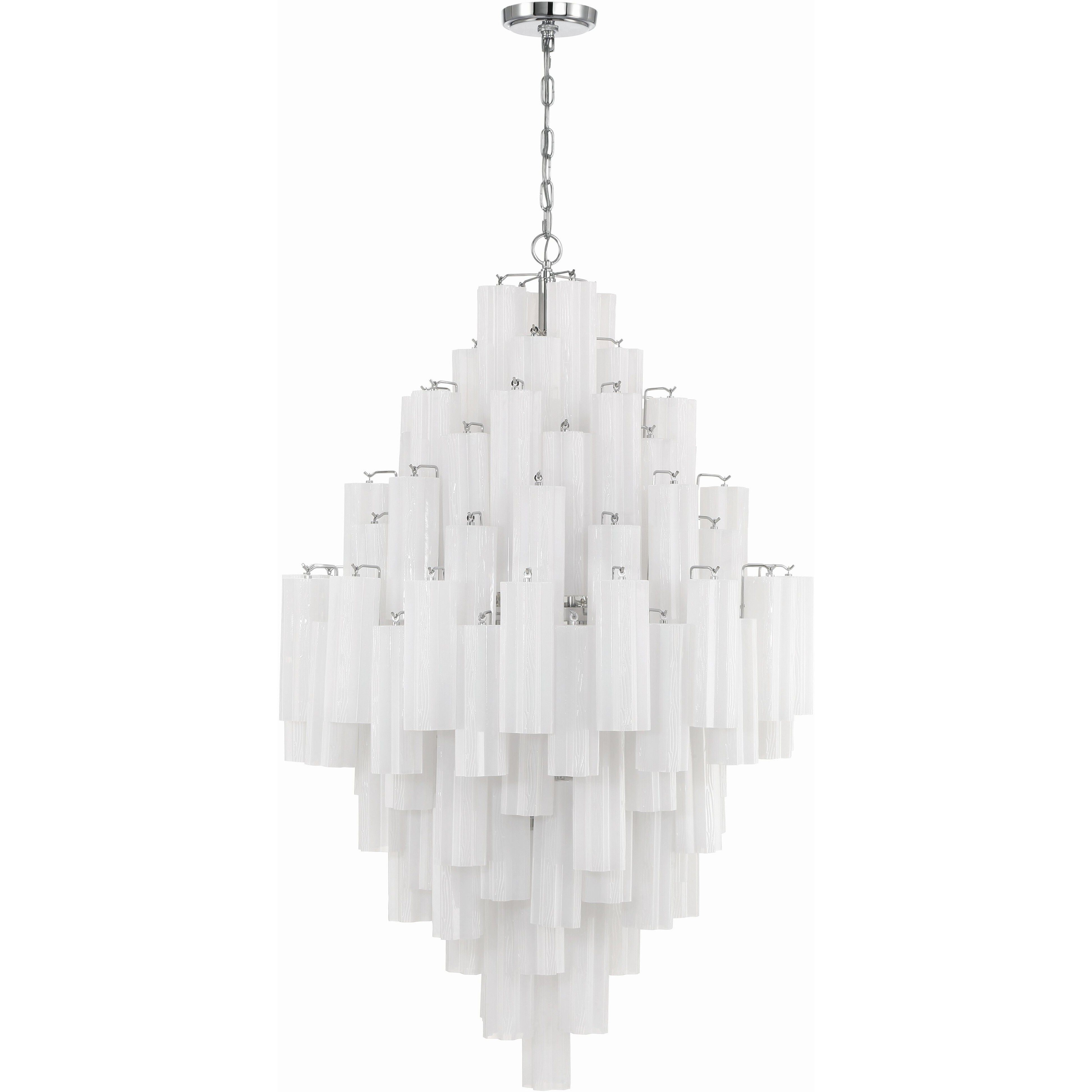 Addis 20 Light 31.5 inch Polished Chrome Chandelier Ceiling Light in White