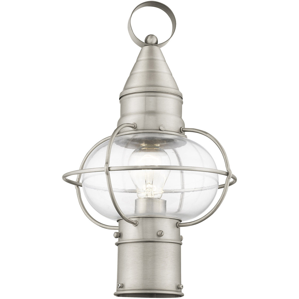 Newburyport 1 Light 15 inch Brushed Nickel Outdoor Post Top Lantern