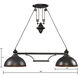 Farmhouse 2 Light 44 inch Oil Rubbed Bronze Linear Chandelier Ceiling Light
