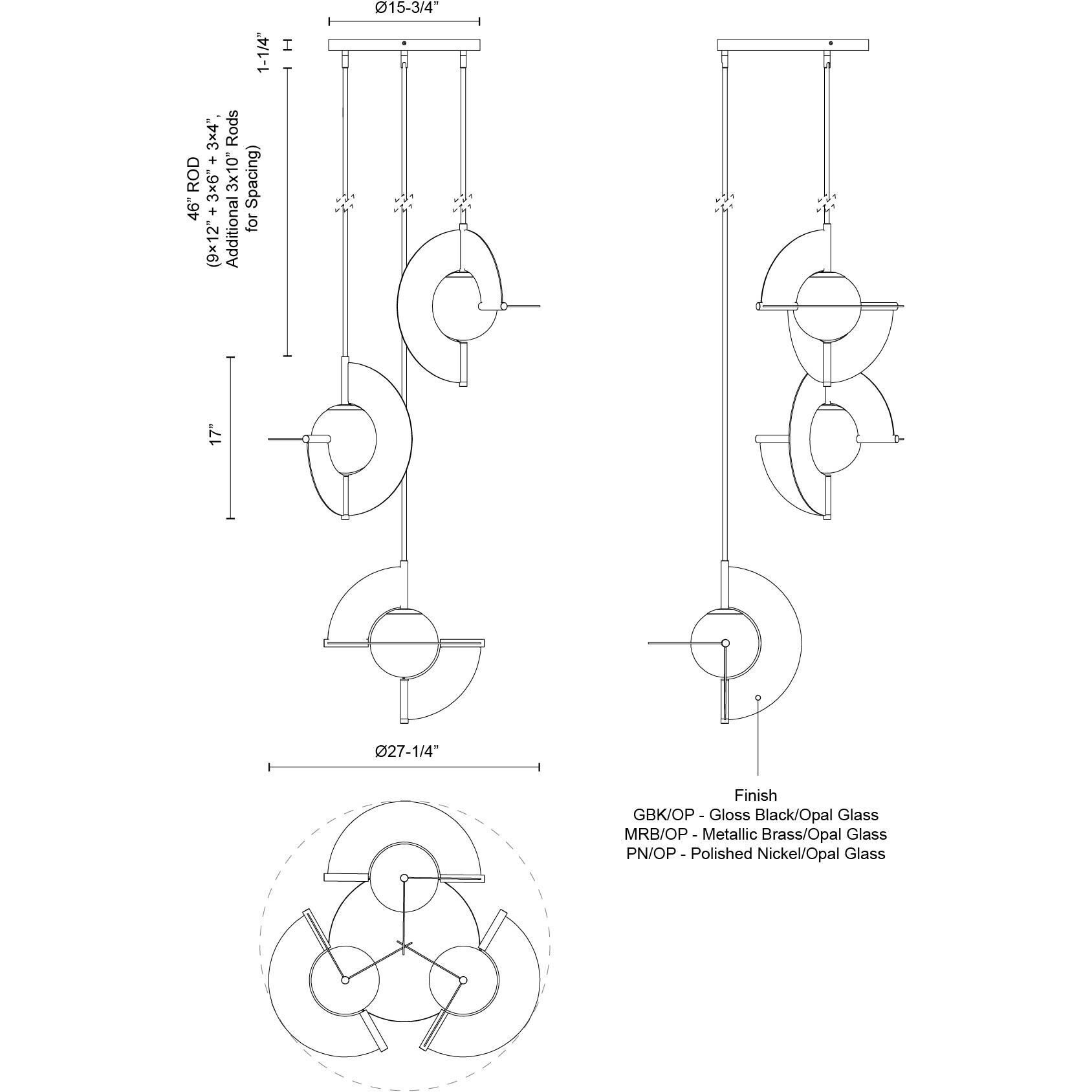 Scorpio LED 27.25 inch Polished Nickel Chandelier Ceiling Light