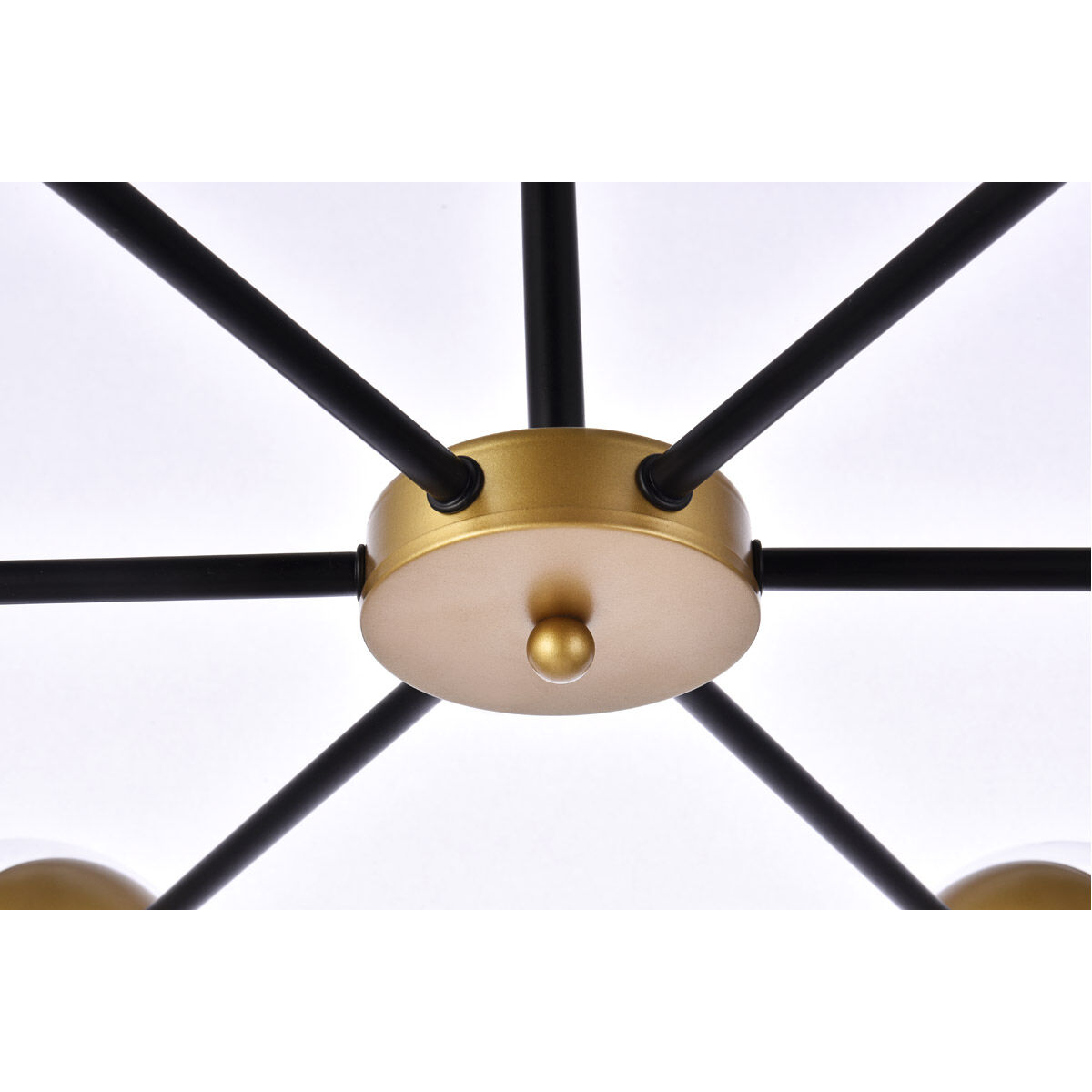 Briggs 6 Light 36 inch Black and Brass Pendant Ceiling Light