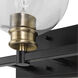 Kent 3 Light 25 inch Matte Black and Plated Antique Brass Vanity Light Wall Light