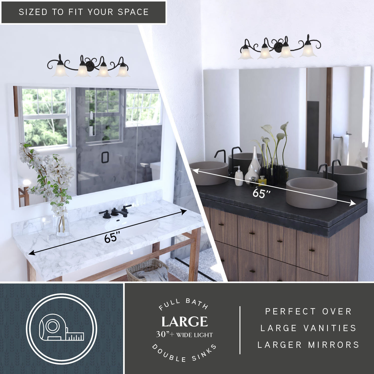 Bella 4 Light 37.5 inch Matte Black Bathroom Light Wall Light