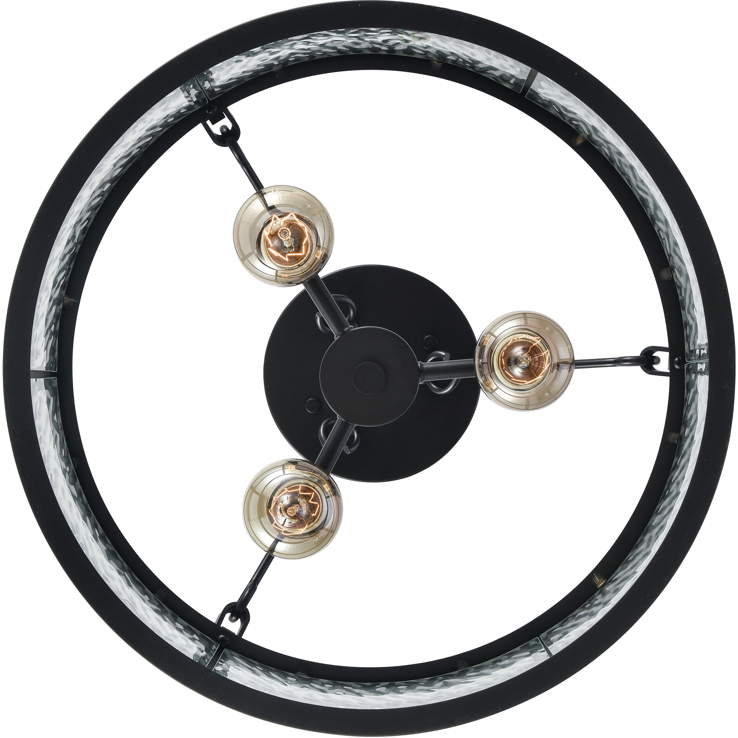 Solace 3 Light 16 inch Matte Black Semi Flush Mount Ceiling Light