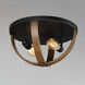 Compass 2 Light 15.75 inch Antique Pecan and Black Flush Mount Ceiling Light