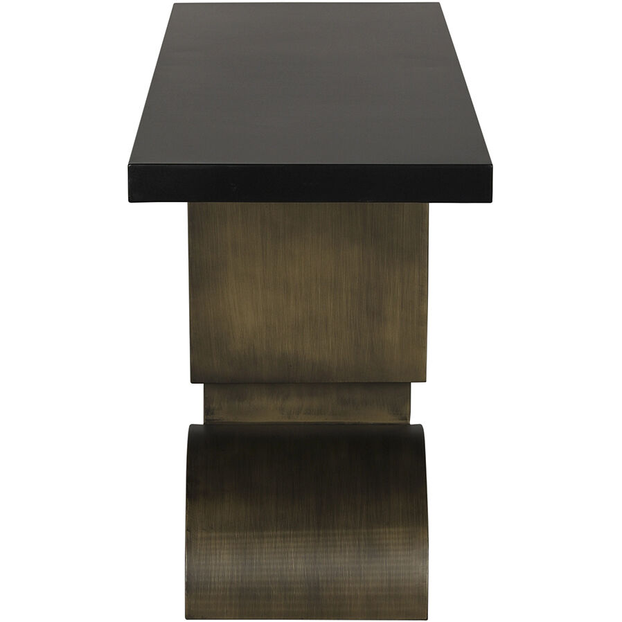 Couture 60 X 18 inch Matte Black and Aged Brass Console