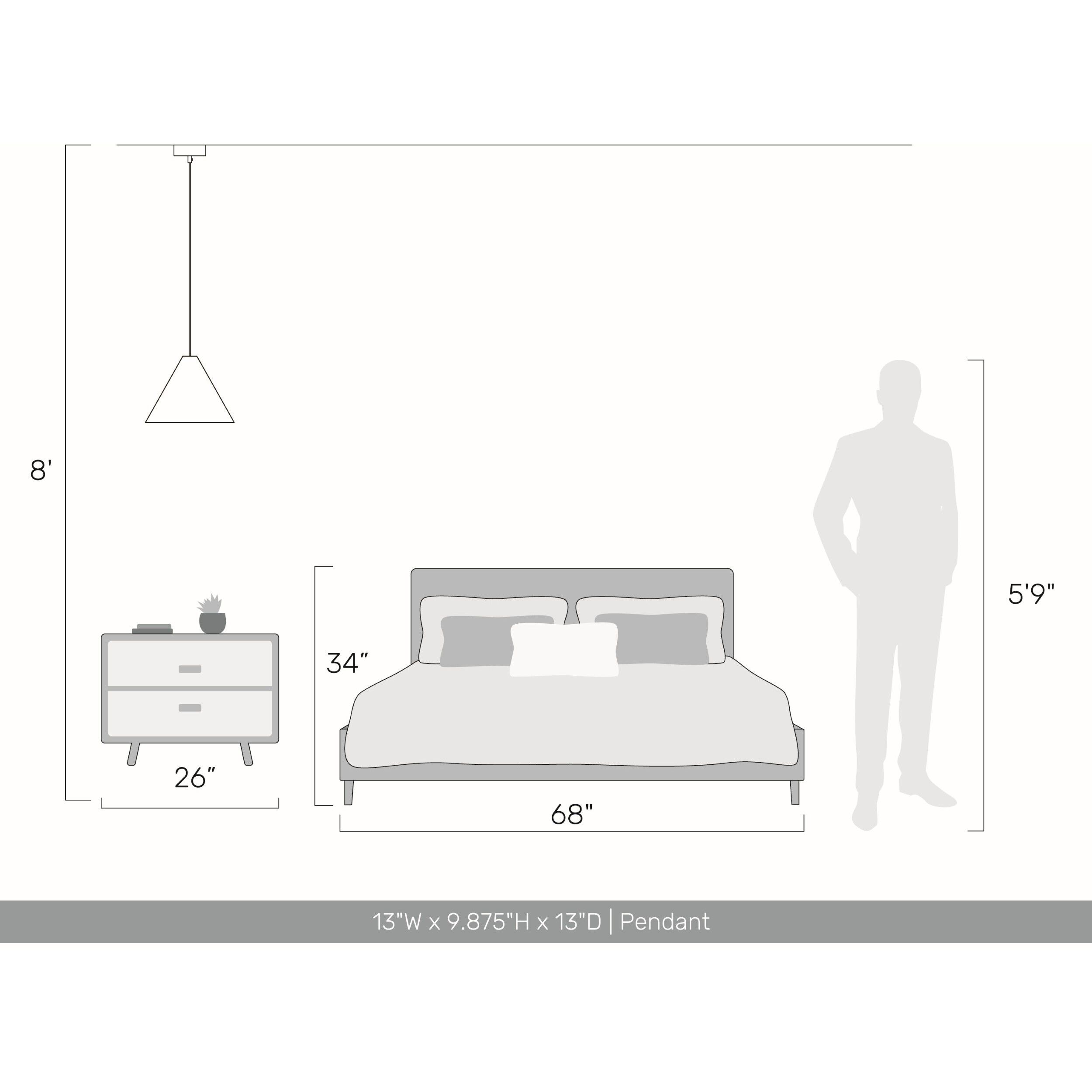 Conique Pendant Ceiling Light in Light Walnut