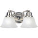Malaga 2 Light 13.25 inch Satin Nickel Bath Vanity Wall Light in Marble