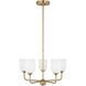 Emile 5 Light 20 inch Satin Brass Chandelier Ceiling Light