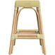Robias Rectangular Rattan 24.5" Counter Stool in Yellow and White Dot