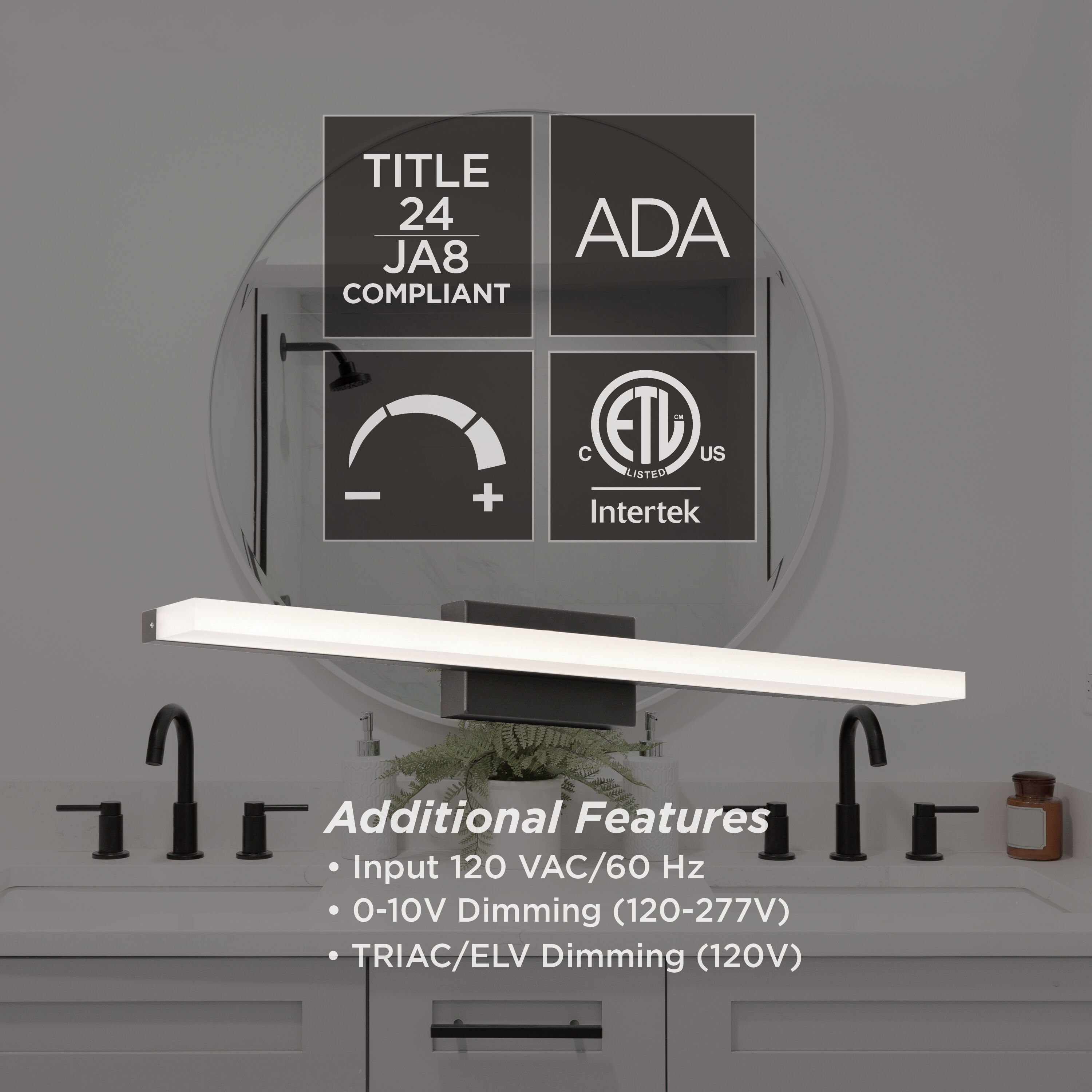 Ramona LED 4 inch Black Bath Vanity Wall Light