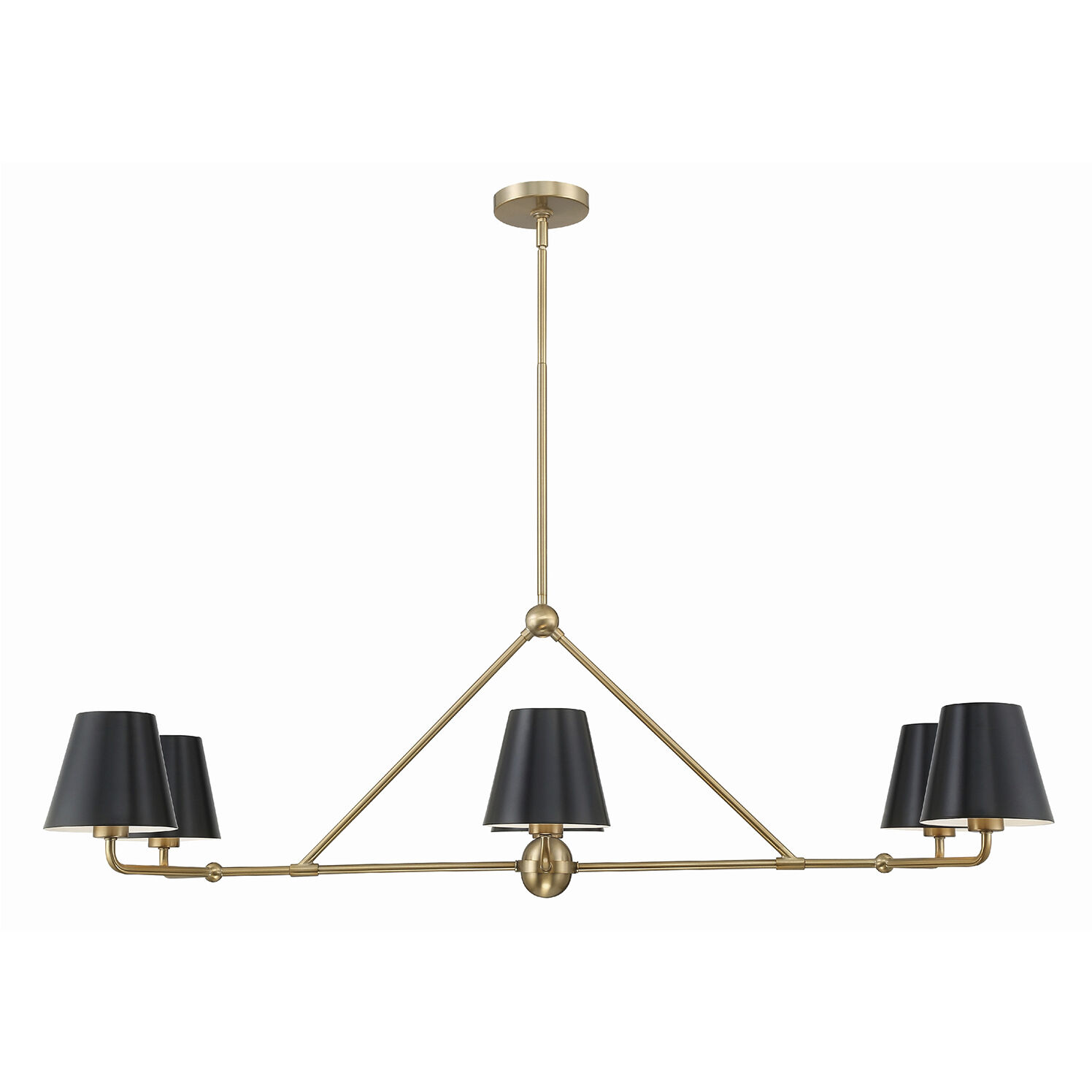 Xavier 6 Light 46 inch Vibrant Gold Linear Chandelier Ceiling Light