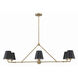 Xavier 6 Light 46 inch Vibrant Gold Linear Chandelier Ceiling Light
