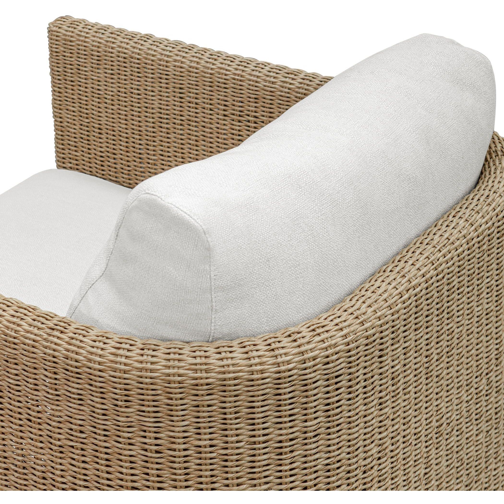 Santorini Twisted Honey and Oyster White Outdoor Swivel Lounge Chair