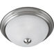 Essentials - 584x 3 Light 15.5 inch Satin Nickel Flush Mount Ceiling Light in Marble