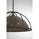 Trentino 3 Light 21.75 inch Gunsmoke with Gray Rattan Pendant Ceiling Light