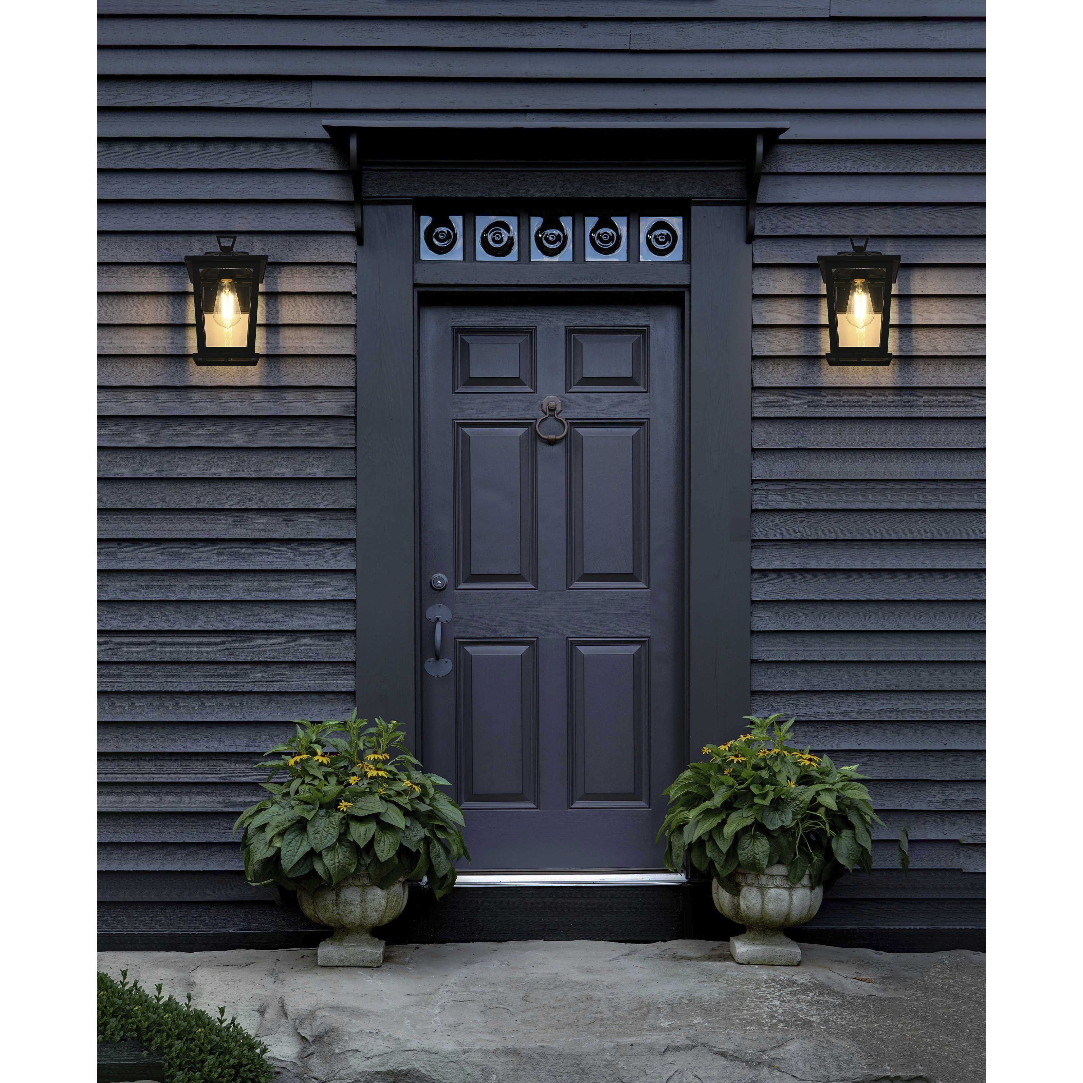 Cayman 1 Light 12 inch Black Outdoor Wall Sconce