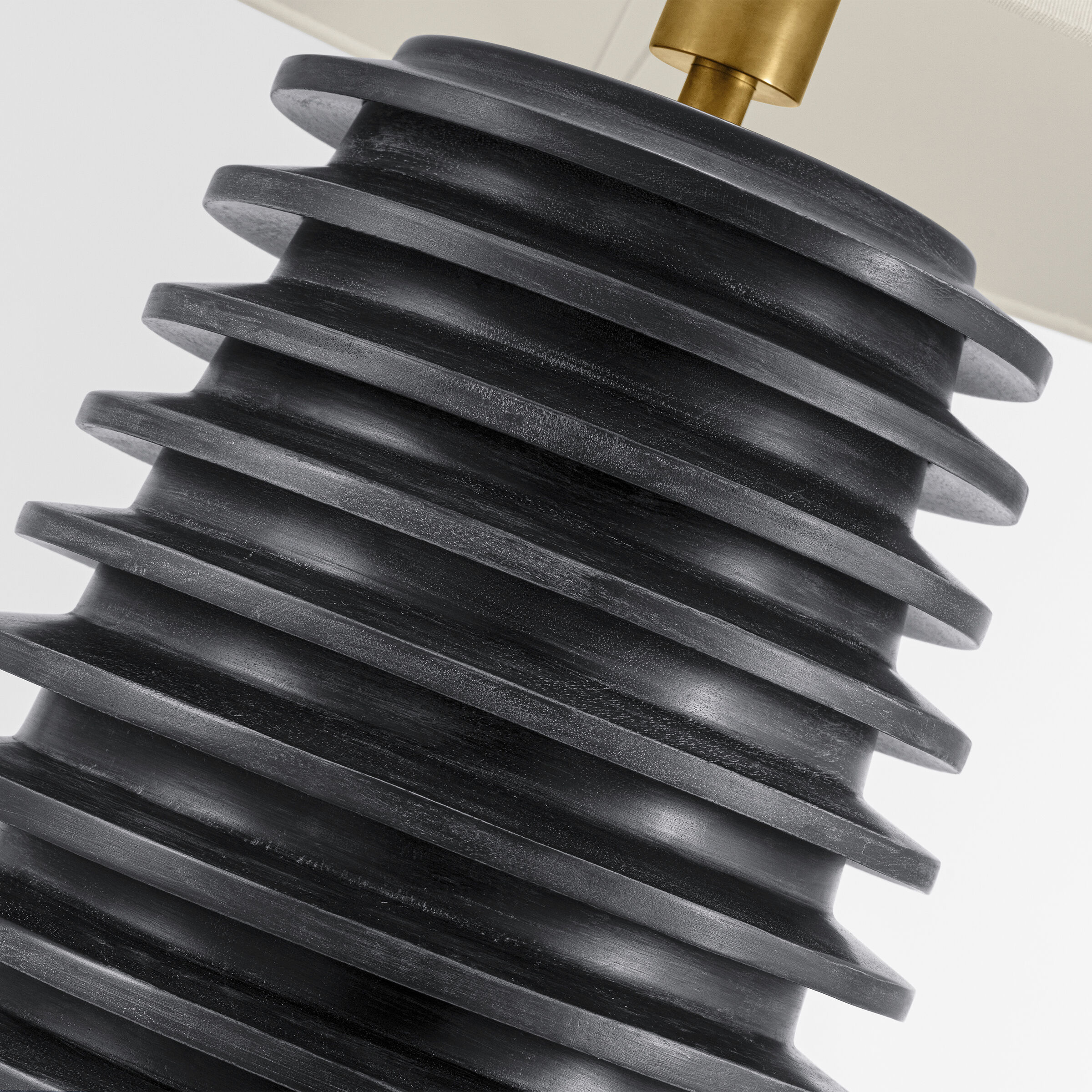 Kelly Wearstler Crenelle 27.5 inch 15 watt Ebonized Birch Stacked Table Lamp Portable Light