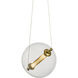 Otto LED 16.1 inch Black with Brass Accents Mini Pendant Ceiling Light, Sphere