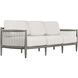 Borneo Weathered Dark Gray and Charcoal Gray Rope and Oyster White Outdoor Sofa