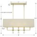 Paxton 8 Light 38 inch Aged Brass Linear Chandelier Ceiling Light
