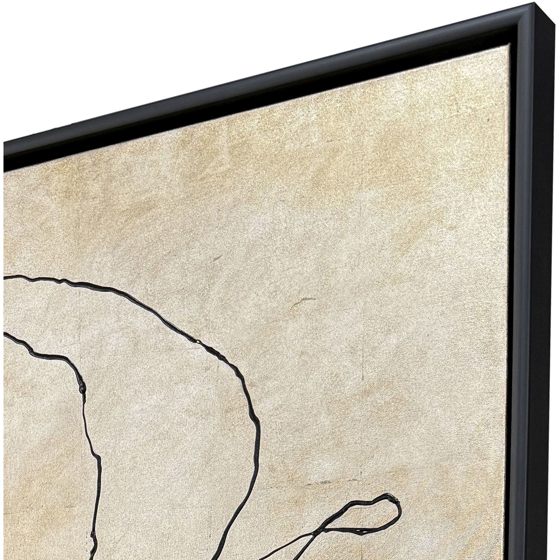 Silver Poppies Brown and Metallic Canvas, The Studio