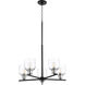 Monarch 5 Light 25.5 inch Noir and Satin Nickel Chandelier Ceiling Light