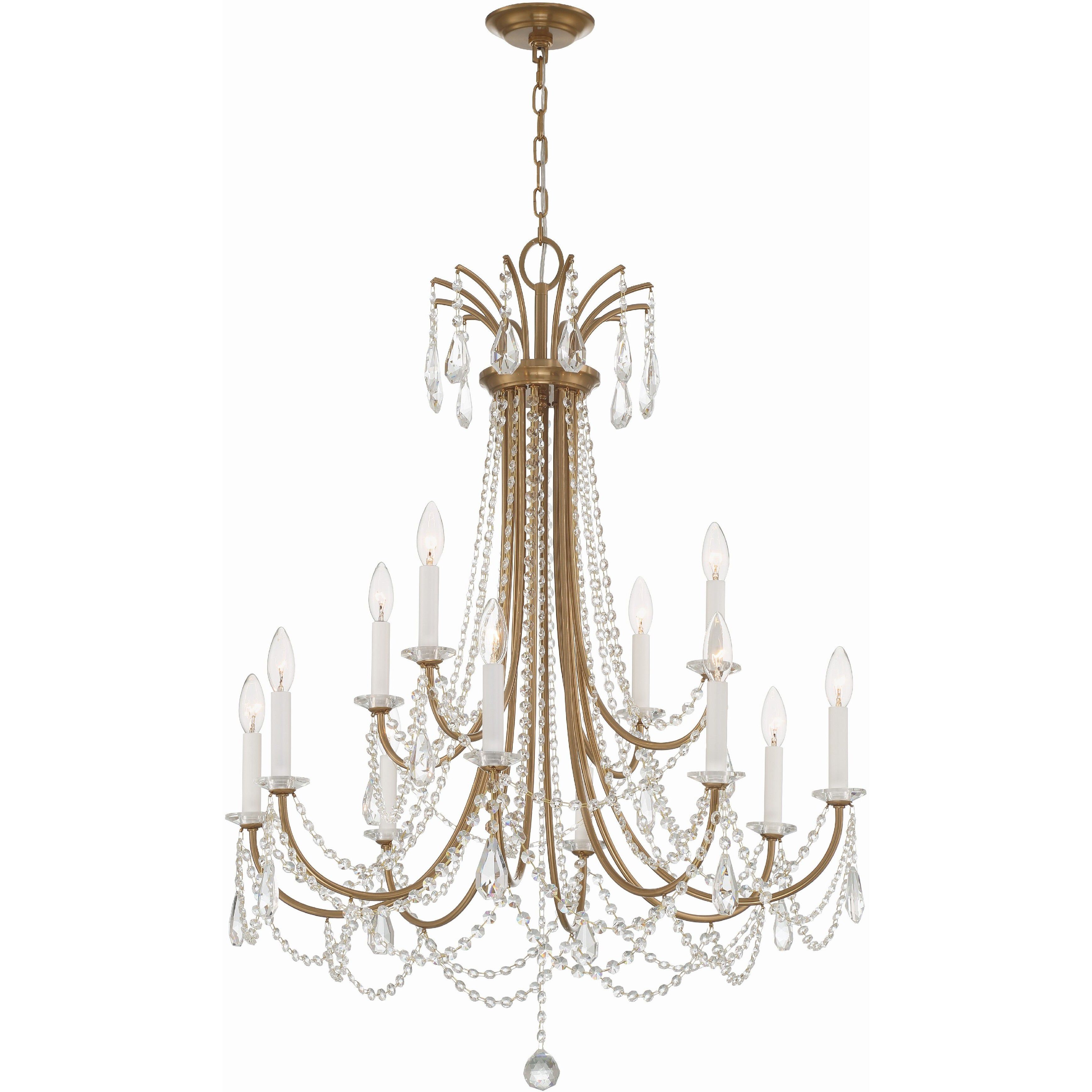 Karrington 12 Light 30 inch Aged Brass Chandelier Ceiling Light