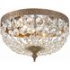 Waltham 2 Light 10 inch Olde Brass Flush Ceiling Light in Clear Hand Cut