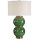 Banner 28 inch 150 watt Moss Green Glaze and Antique Brass Table Lamp Portable Light