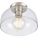Brewer 1 Light 10 inch Brushed Nickel Semi Flush Mount Ceiling Light