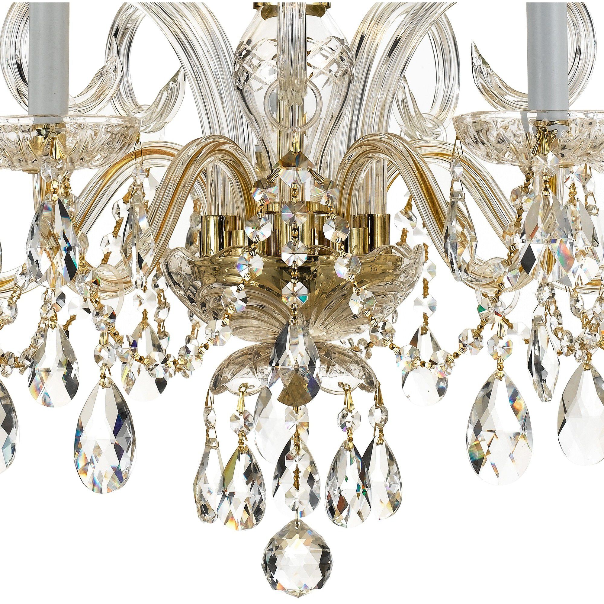 Traditional Crystal 5 Light 22 inch Polished Brass Chandelier Ceiling Light in Clear Spectra