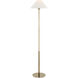 J. Randall Powers Hackney 52.25 inch 40.00 watt Hand-Rubbed Antique Brass Floor Lamp Portable Light in Linen