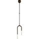 Kelly Wearstler Rousseau LED 8.5 inch Bronze Asymmetric Pendant Ceiling Light in Seeded Glass, Small
