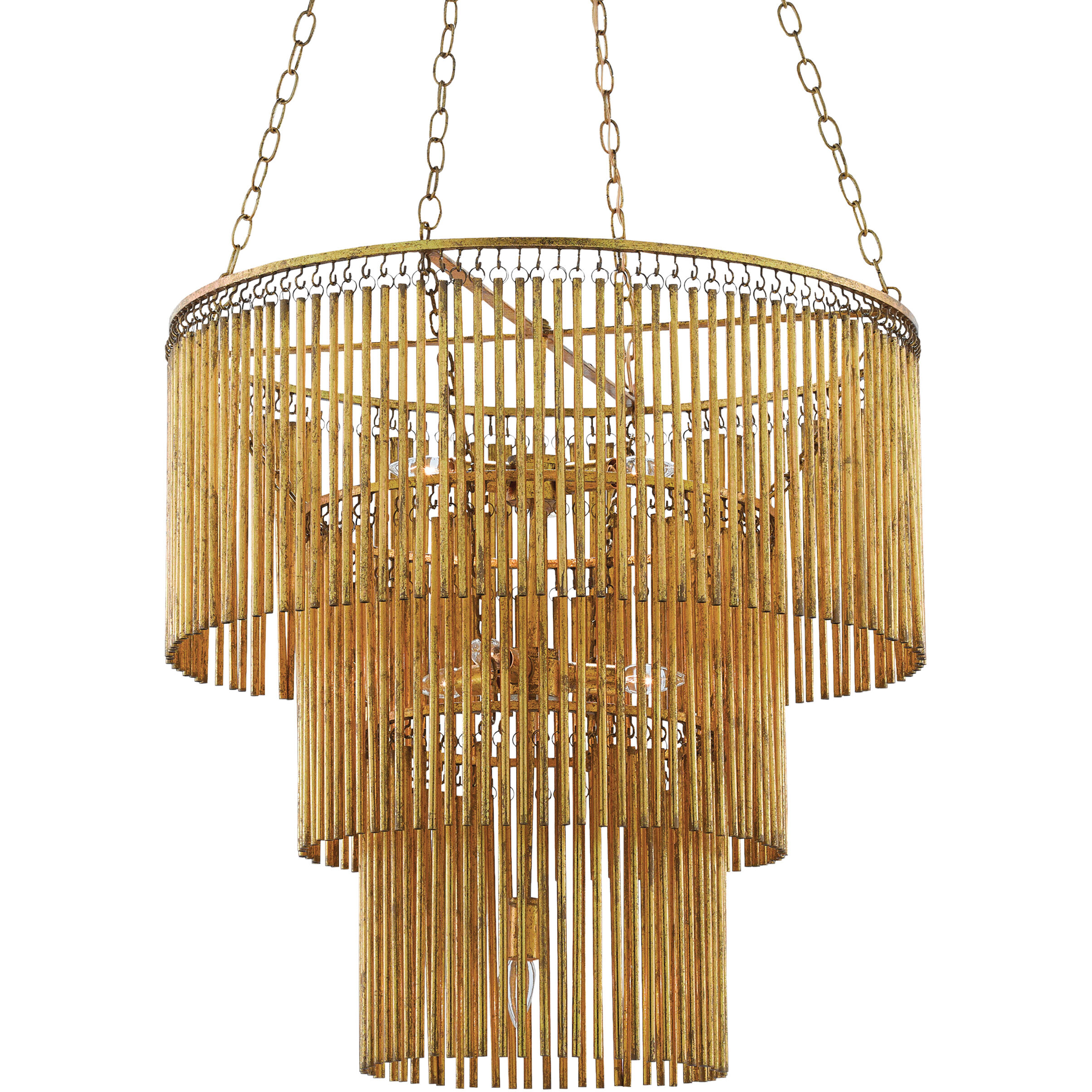 Mantra 7 Light 30 inch Gold Leaf Chandelier Ceiling Light