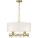 Dahlia 4 Light 21 inch Warm Brass Pendant Ceiling Light
