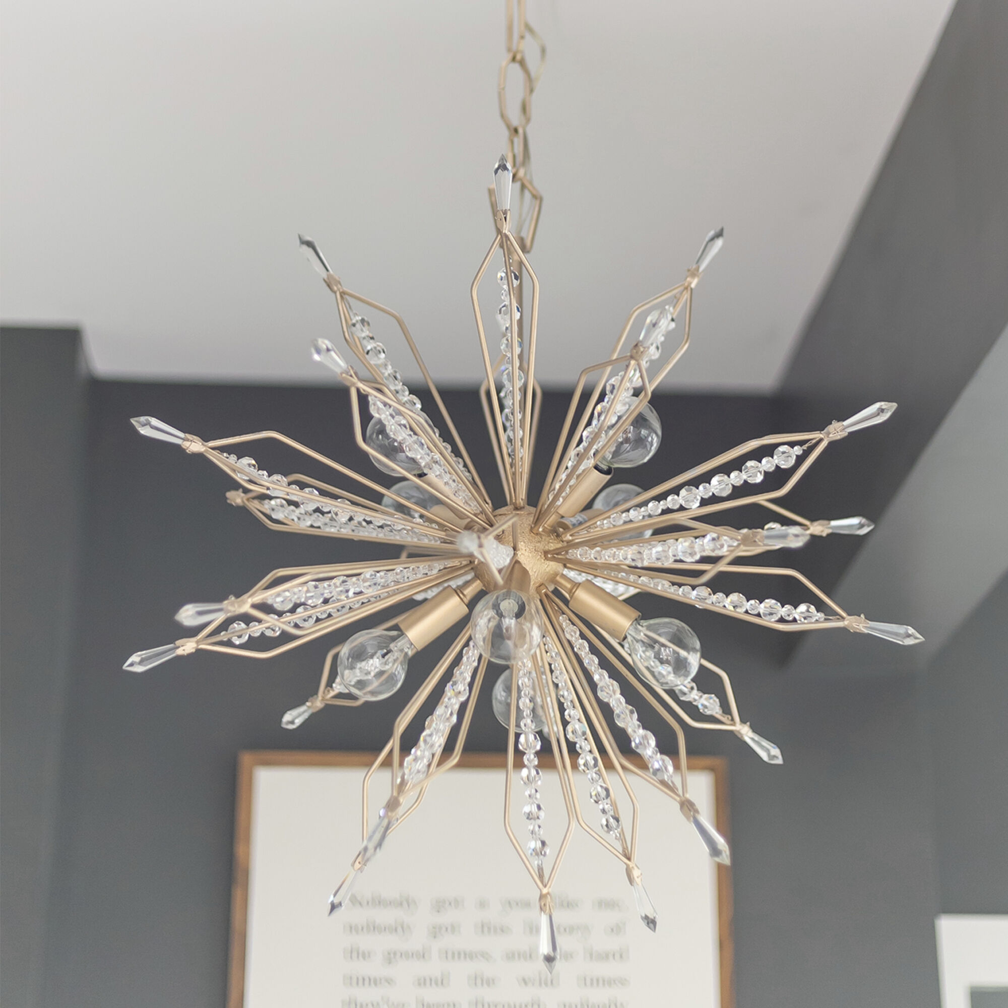 Orbital 8 Light 22 inch Gold Dust Pendant Ceiling Light