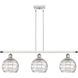 Ballston Deco Swirl 3 Light 36 inch White and Polished Chrome Island Light Ceiling Light, Ballston