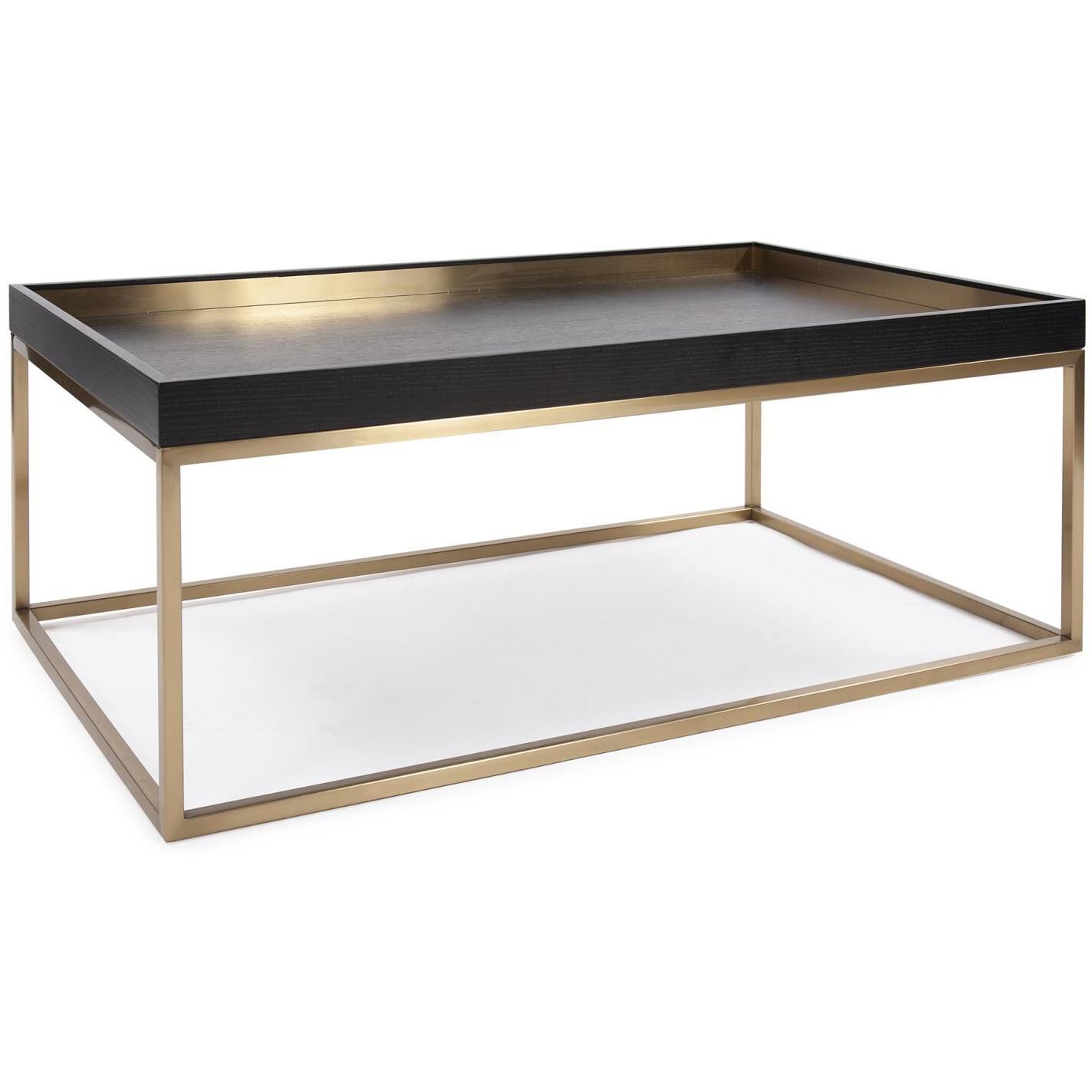 Vassio 48 X 18 inch Black/Gold Coffee Table
