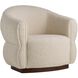 Alexandra Oatmeal and Dark Walnut Swivel Chair