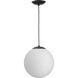 Atwell 1 Light 12 inch Matte Black Pendant Ceiling Light, Large