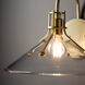 Henry Wall Sconce Wall Light in Modern Brass, Clear