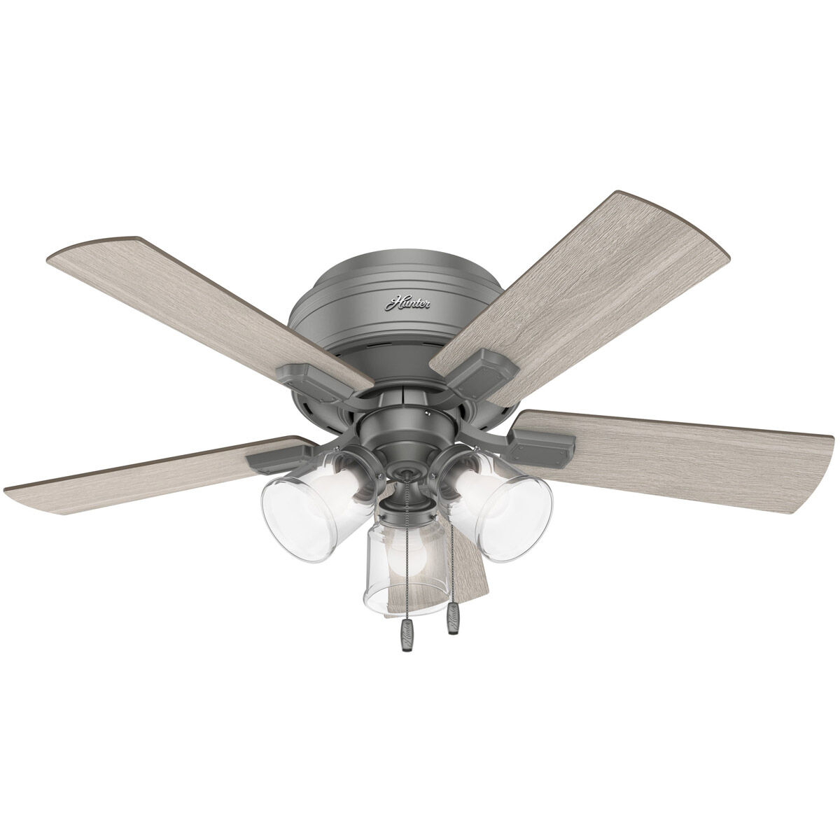 Crestfield 42 inch Matte Silver with Light Gray Oak/Warm Grey Oak Blades Ceiling Fan