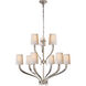 Chapman & Myers Ruhlmann 9 Light 35 inch Polished Nickel 2-Tier Chandelier Ceiling Light in Natural Paper
