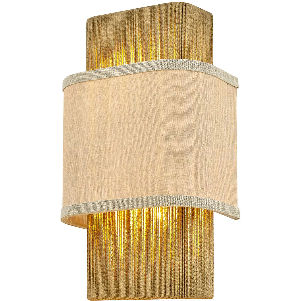 Textile Collection - Narberth Family 2 Light 8 inch Brushed Brass ADA Wall Sconce Wall Light, EVOLV