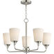 Hudson 5 Light 24 inch Satin Nickel Single-Tier Chandelier Ceiling Light in Satin White