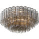 Addis 16 Light 32 inch Polished Chrome Flush Ceiling Light in Tronchi Glass Smoke